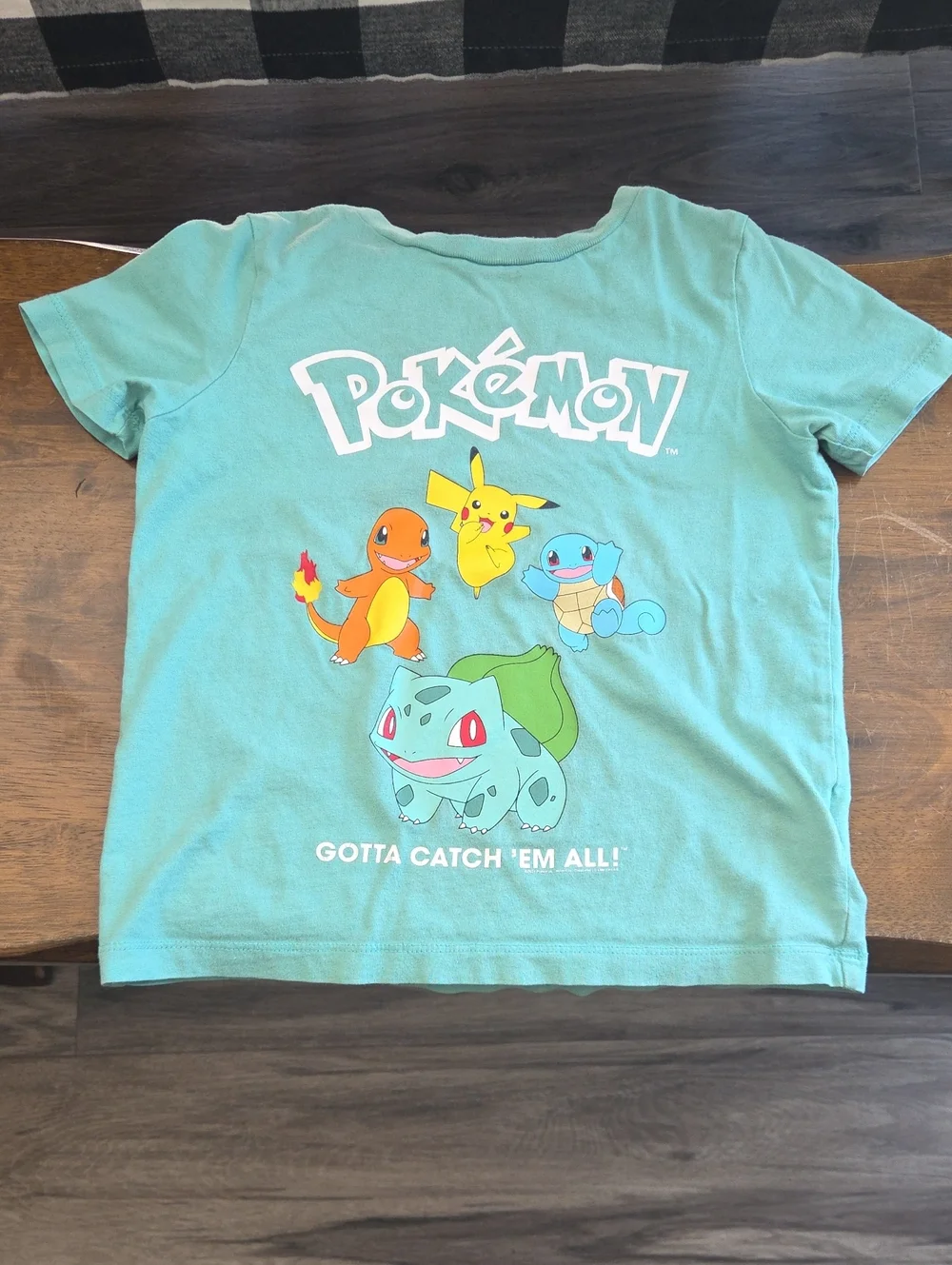 Kids Tee with Pikachu, Charmander, Squirtle & Bulbasaur - Mint